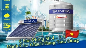 [XẢ KHO] Máy nước nóng năng lượng mặt trời Sơn Hà tại Hà Nội