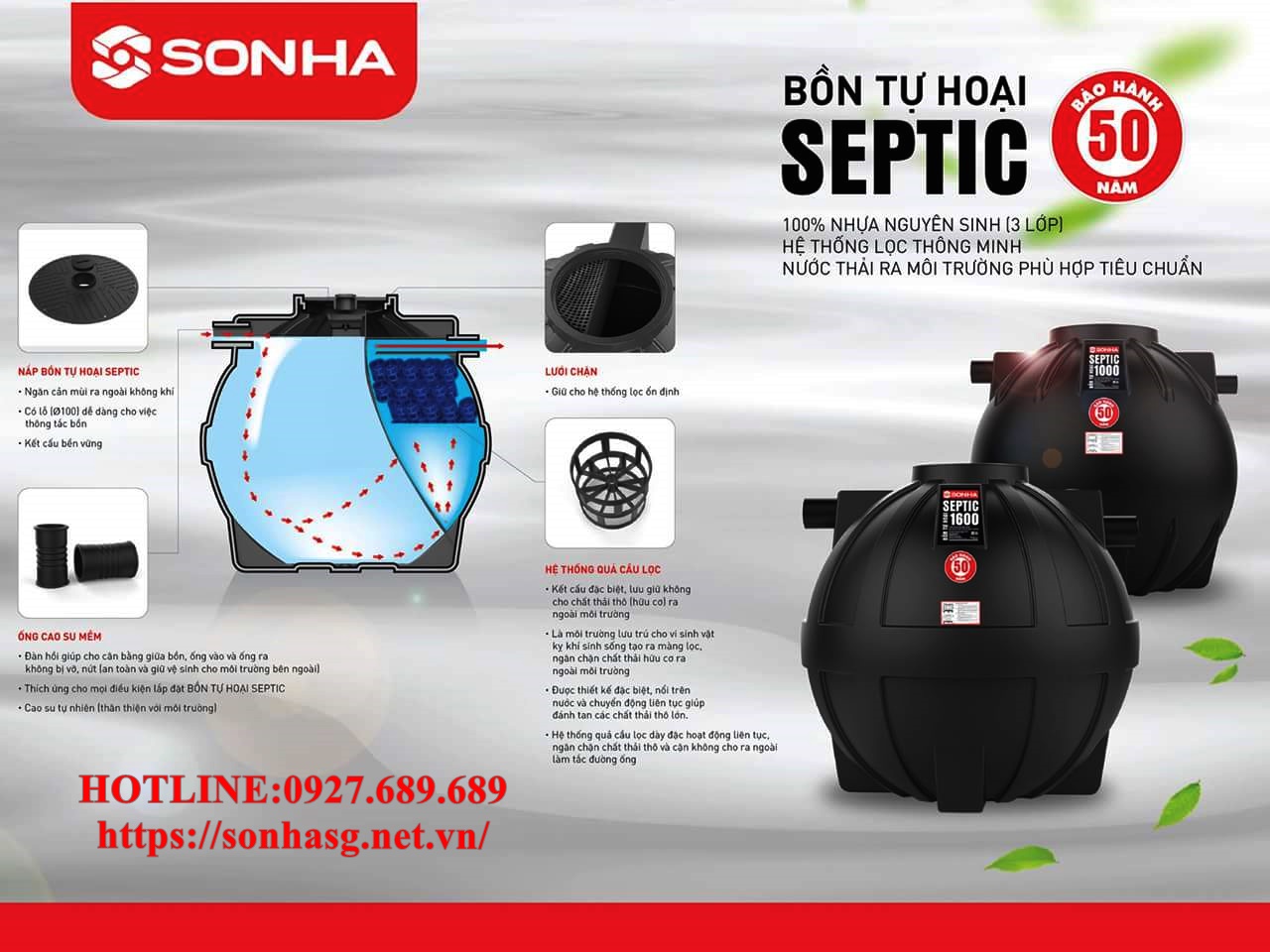 Cấu tạo bồn tự hoại Sơn Hà